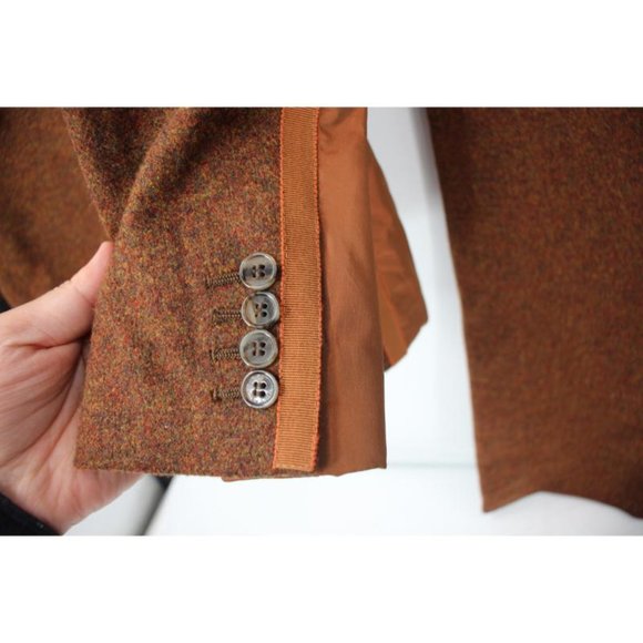 ETRO pant suit women's 44 32x33 two piece tweed silk trim brown wool blend - Picture 5 of 16